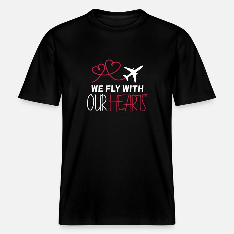 Flugzeug Pilot Spruch Geschenk - RELAXED FIT Unisex Organic T-Shirt - Schwarz