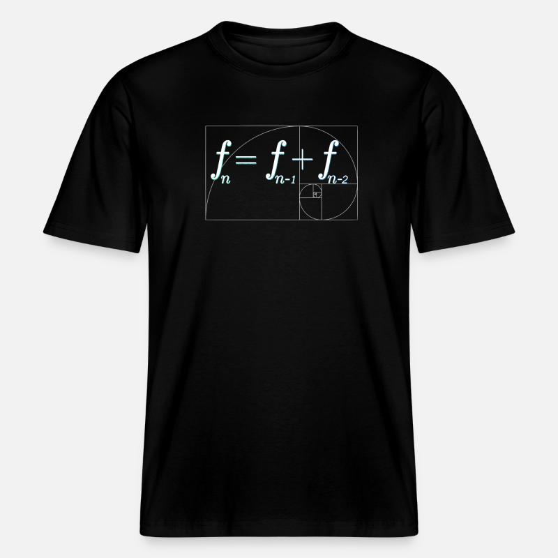 Fibonacci sequence -  RELAXED FIT Unisex Organic T-Shirt - black