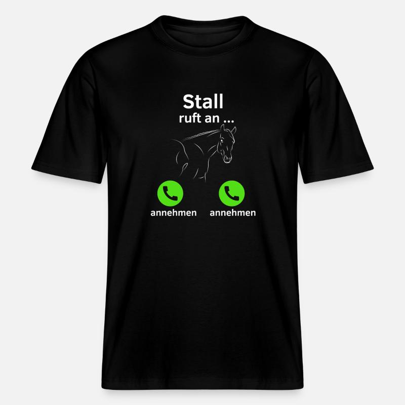 Stall ruft an - annehmen oder annehmen? -  RELAXED FIT Unisex Organic T-Shirt - Schwarz