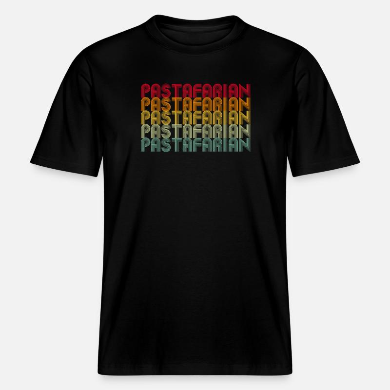 Rainbow Font Stack Pattern -  RELAXED FIT Unisex Organic T-Shirt - black
