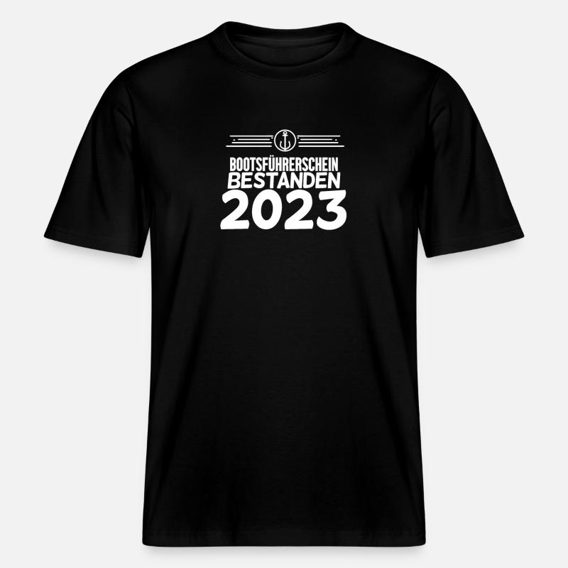 Bootsführerschein 2023 Motorboot Geschenk - RELAXED FIT Unisex Organic T-Shirt - Schwarz