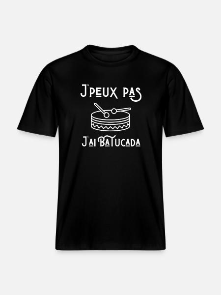 Batucada, joueur de batucada, percussion -  T-shirt unisexe RELAXED FIT en coton bio - noir