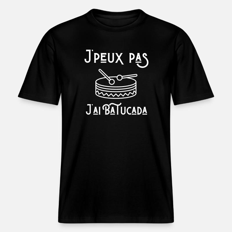 Batucada, joueur de batucada, percussion -  T-shirt unisexe RELAXED FIT en coton bio - noir