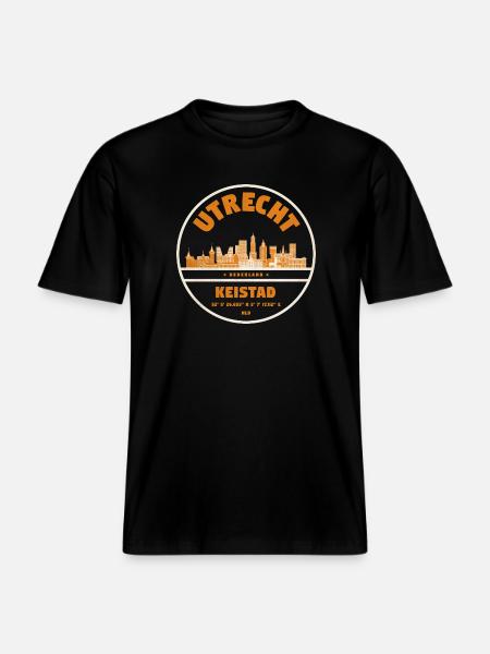 Utrecht Keistad Skyline Roundel - RELAXED FIT Unisex Organic T-Shirt - black