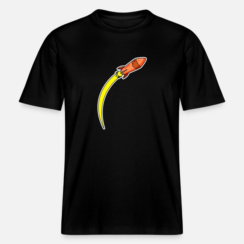 Rocket Orange - RELAXED FIT Unisex Organic T-Shirt - black