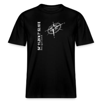Helgoland -  RELAXED FIT Unisex Organic T-Shirt - Schwarz - Vorne - Alina (178cm) & Michal (187cm)