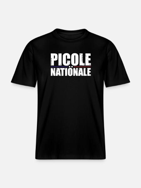 Picole Nationale -  T-shirt unisexe RELAXED FIT en coton bio - noir