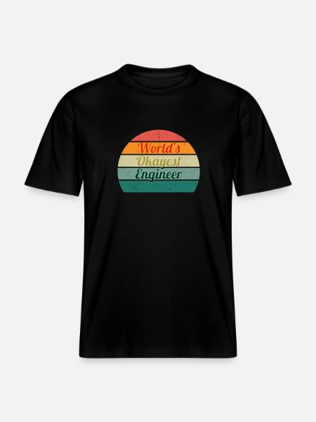 World's Okayest Engineer Retro Design -  RELAXED FIT Unisex Organic T-Shirt - black