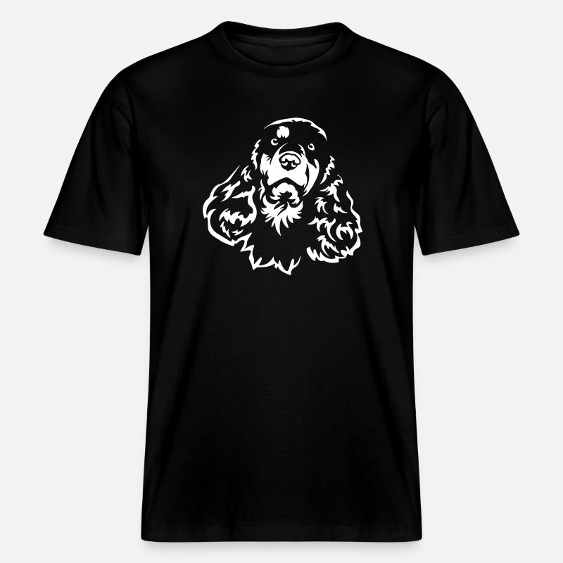 Cocker Spaniel Head « Black Edition » -  T-shirt unisexe RELAXED FIT en coton bio - noir