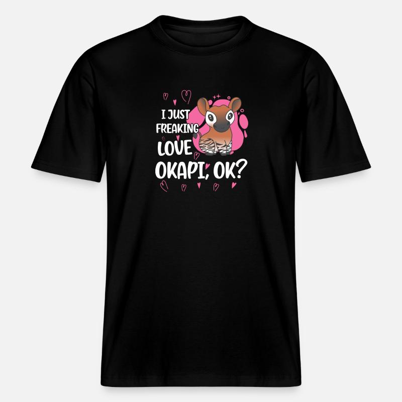 J'adore l'okapi -  T-shirt unisexe RELAXED FIT en coton bio - noir