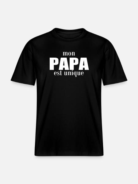 My dad is unique -  RELAXED FIT Unisex Organic T-Shirt - black