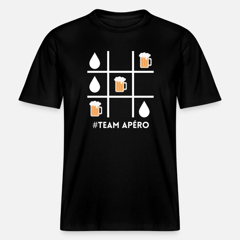 Apéro-Team, Bier, Bierfan -  RELAXED FIT Unisex Organic T-Shirt - Schwarz