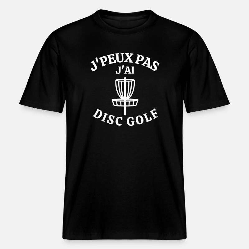 disc golf, disc, golf -  T-shirt unisexe RELAXED FIT en coton bio - noir