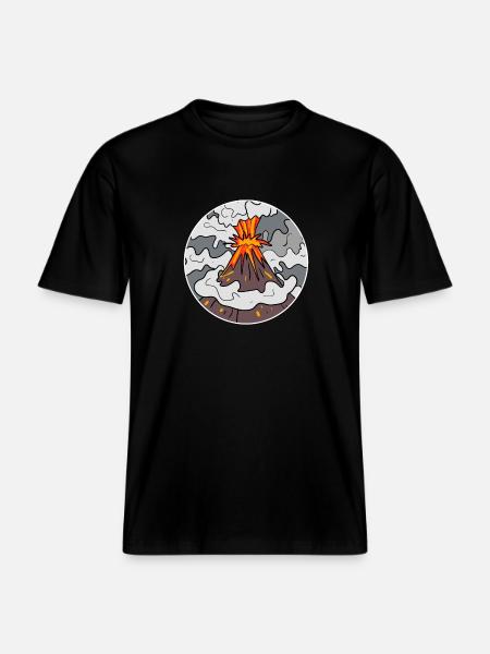 Volcano Mountain Circle Mountains Volcanoes -  RELAXED FIT Unisex Organic T-Shirt - black