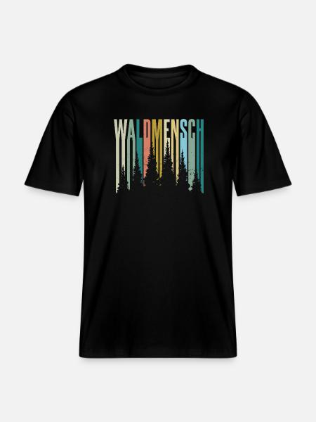 Waldmensch Farbpalette Waldsilhouetten - RELAXED FIT Unisex Organic T-Shirt - Schwarz