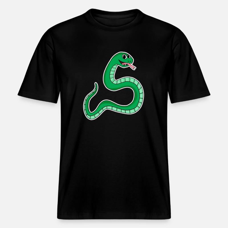 Serpent - Serpent vert - T-shirt unisexe RELAXED FIT en coton bio - noir