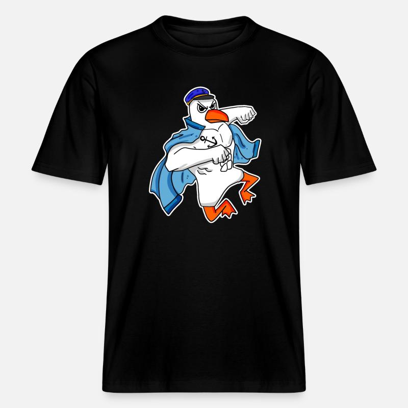 Mouette capitaine Faust -  T-shirt unisexe RELAXED FIT en coton bio - noir