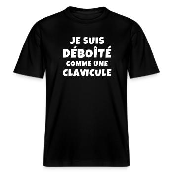 alcool, alcool humour, ivrogne -  T-shirt unisexe RELAXED FIT en coton bio - noir - Devant - Alina (178cm) & Michal (187cm)