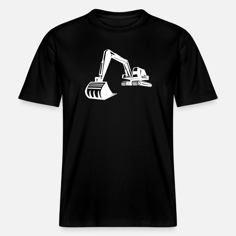 Excavator Silhouette, Precise Design for - RELAXED FIT Unisex Organic T-Shirt - black