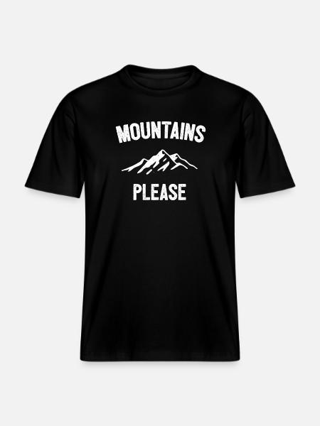 Mountains Please -  RELAXED FIT Unisex Organic T-Shirt - black