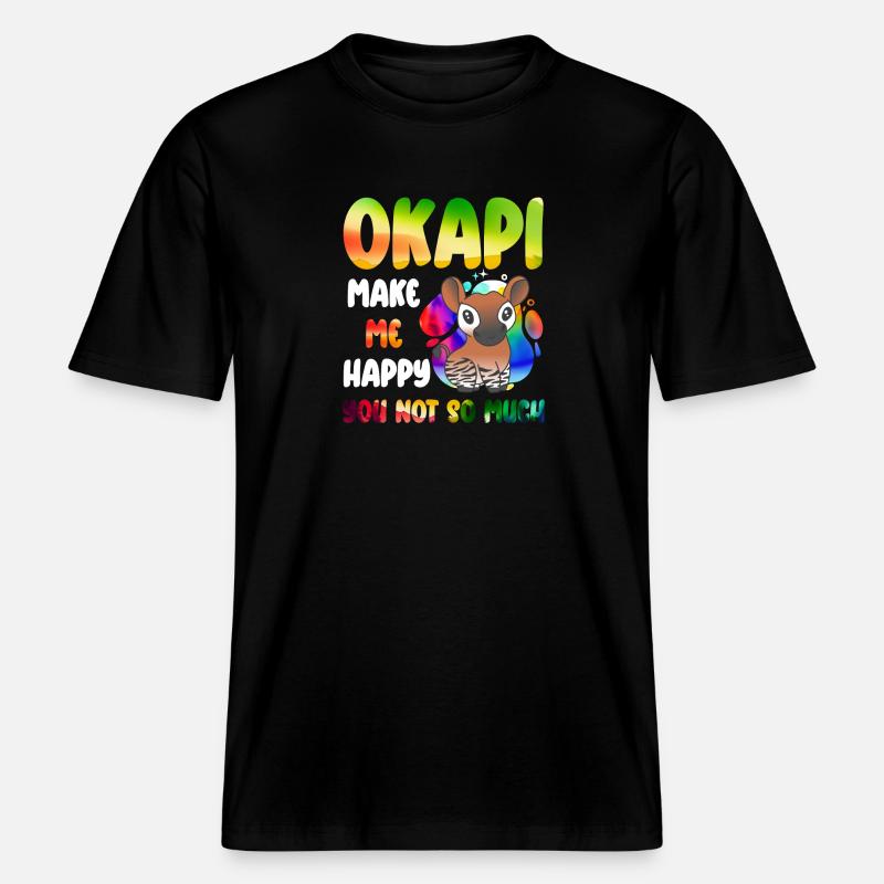 Okapi Wächter des Waldes -  RELAXED FIT Unisex Organic T-Shirt - Schwarz
