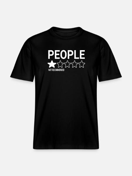 People, One Star, Not Recommend - RELAXED FIT Unisex Organic T-Shirt - black