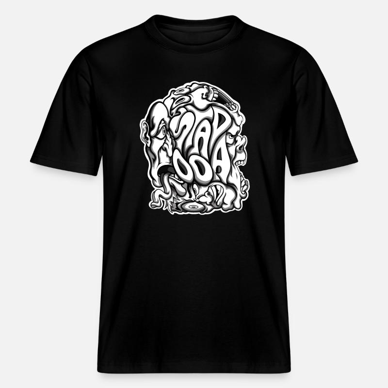 Stapooa2 -  T-shirt unisexe RELAXED FIT en coton bio - noir