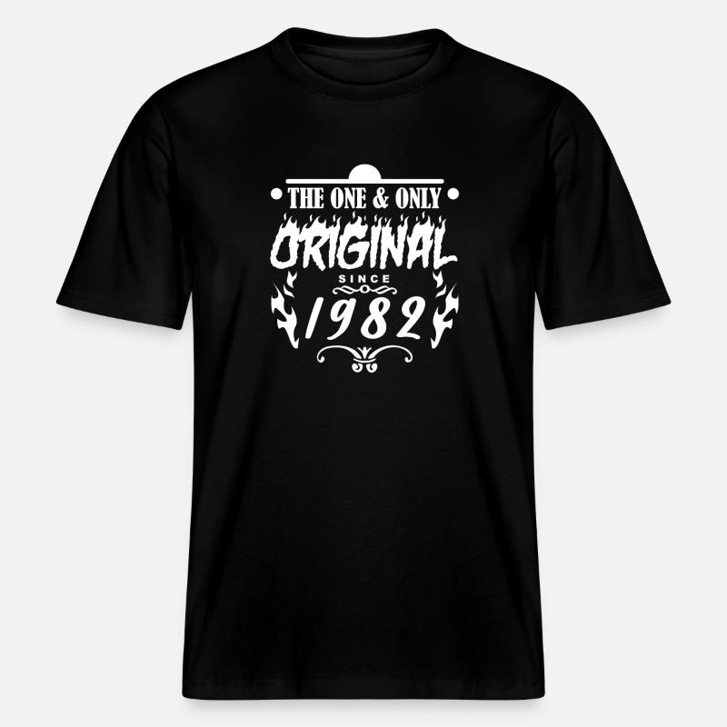 1982 - Année de construction 1982 - T-shirt unisexe RELAXED FIT en coton bio - noir
