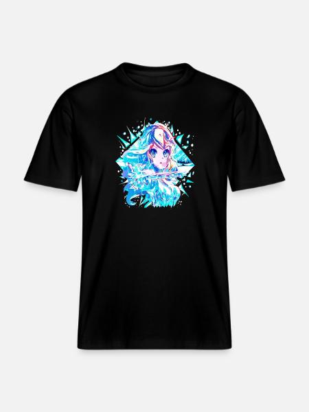 Anime Snow Queen Ice Princess -  RELAXED FIT Unisex Organic T-Shirt - black
