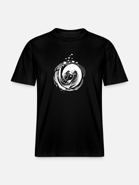 Otter Spell Invert - RELAXED FIT Unisex Organic T-Shirt - black