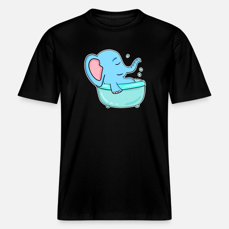 Baignoire Elephant -  T-shirt unisexe RELAXED FIT en coton bio - noir