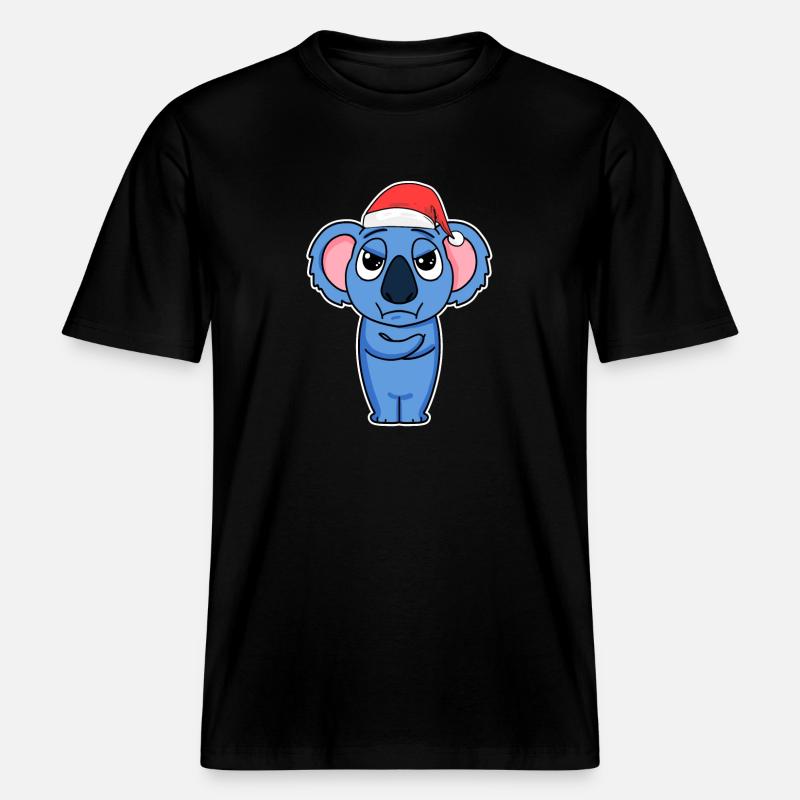 Noël Koala - T-shirt unisexe RELAXED FIT en coton bio - noir