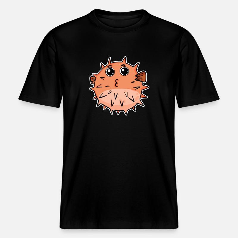 Poisson-globe -  T-shirt unisexe RELAXED FIT en coton bio - noir