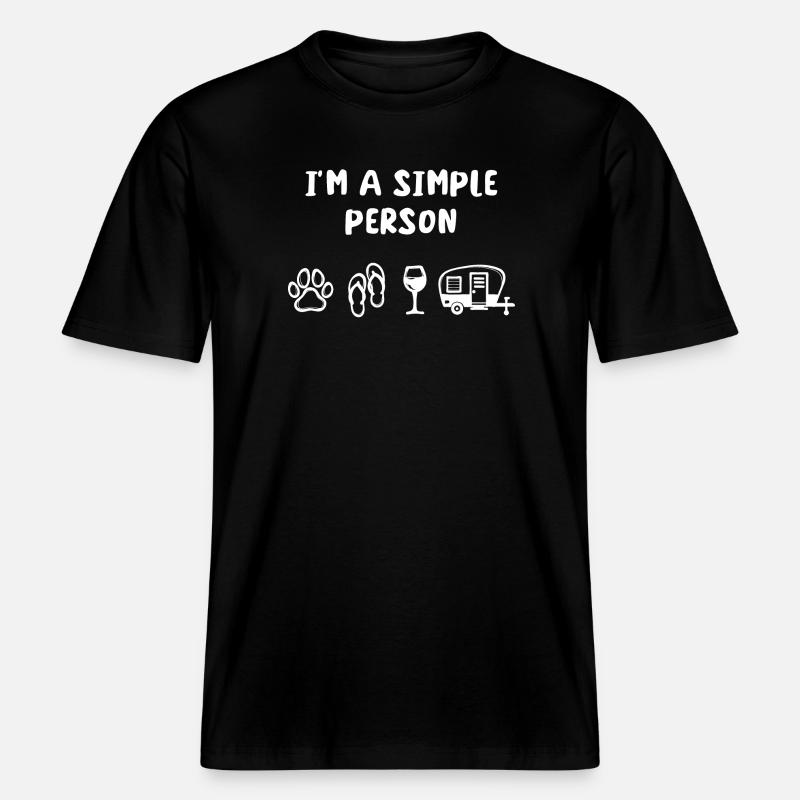 Wohnmobil Statement Camping Wanderer Camper -  RELAXED FIT Unisex Organic T-Shirt - Schwarz