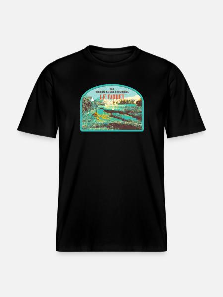 Faouet Landscape Badge: Breton Nature - RELAXED FIT Unisex Organic T-Shirt - black
