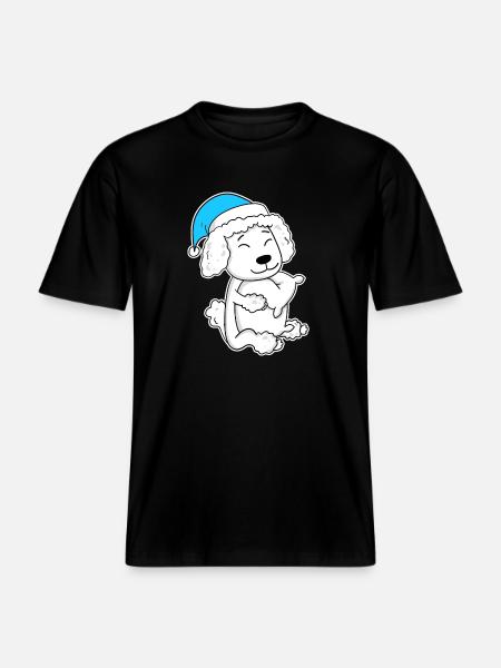 Poodle Sleeping Tiredness Dog - RELAXED FIT Unisex Organic T-Shirt - black