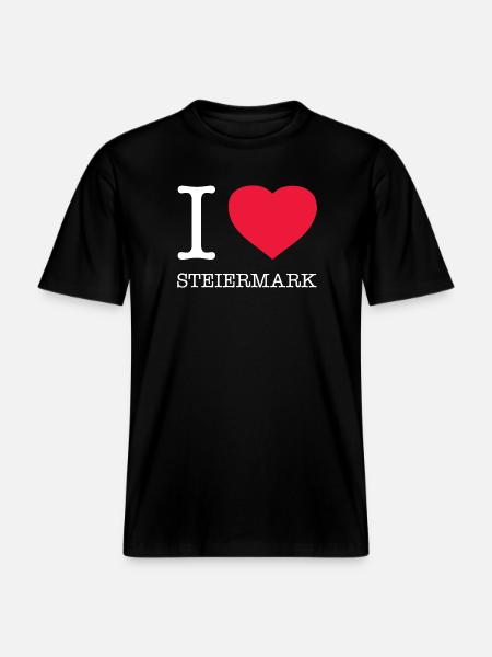 I LOVE STYRIA -  RELAXED FIT Unisex Organic T-Shirt - black