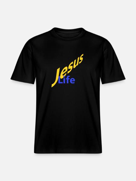 Jesus Life - RELAXED FIT Unisex Organic T-Shirt - Schwarz
