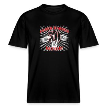 30zigster Geburtstag eines Metalfan -  RELAXED FIT Unisex Organic T-Shirt - Schwarz - Vorne - Alina (178cm) & Michal (187cm)