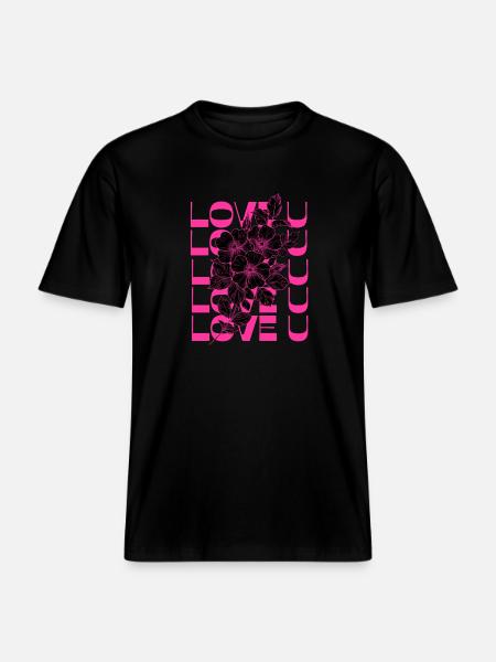 LOVE U PINK - T-shirt unisexe RELAXED FIT en coton bio - noir