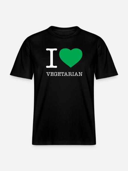 J’ADORE LE VÉGÉTARISME -  T-shirt unisexe RELAXED FIT en coton bio - noir
