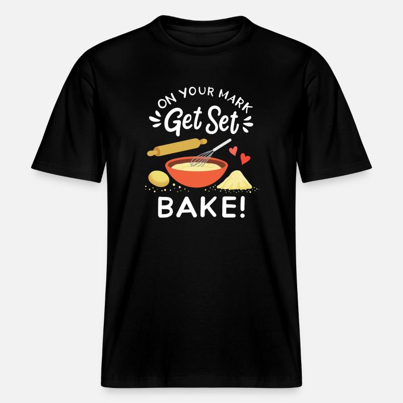Backen Bäcker Hobbybäcker -  RELAXED FIT Unisex Organic T-Shirt - Schwarz