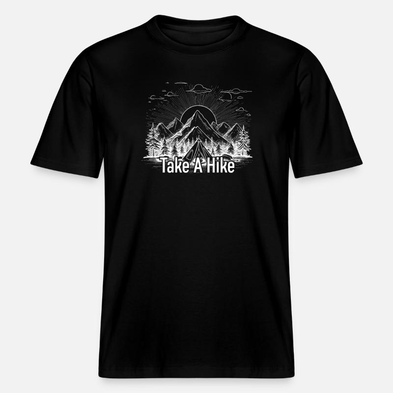 Take A Hike Mountain Tee -  T-shirt unisexe RELAXED FIT en coton bio - noir