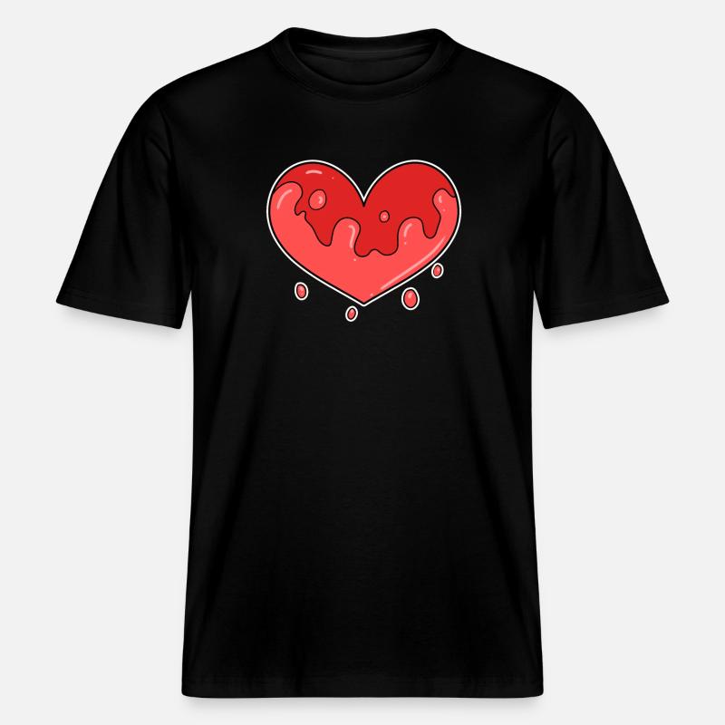 Herz Einsam -  RELAXED FIT Unisex Organic T-Shirt - Schwarz