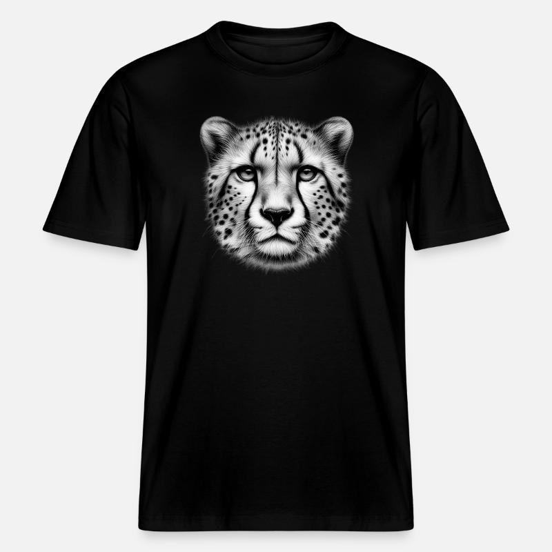 Guépard -  T-shirt unisexe RELAXED FIT en coton bio - noir