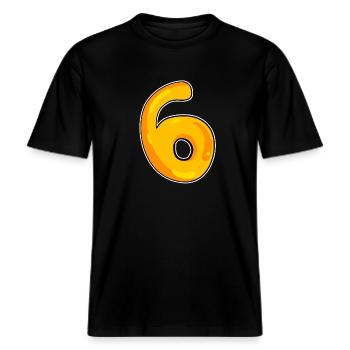 Numéro 6 Numéro -  T-shirt unisexe RELAXED FIT en coton bio - noir - Devant - Alina (178cm) & Michal (187cm)