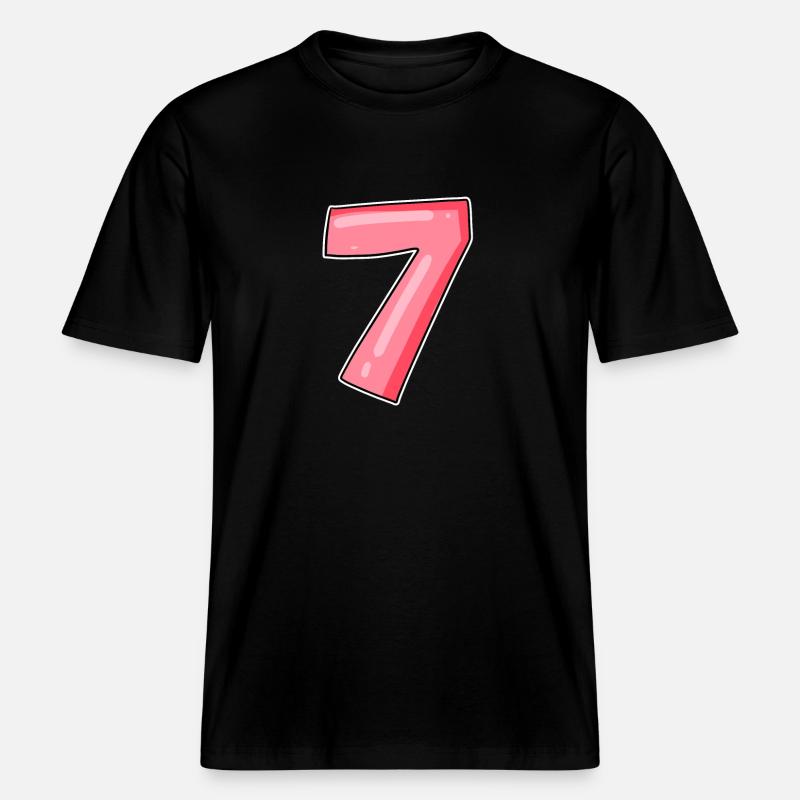 Numéro Sept - Numéro Numéro 7 - T-shirt unisexe RELAXED FIT en coton bio - noir