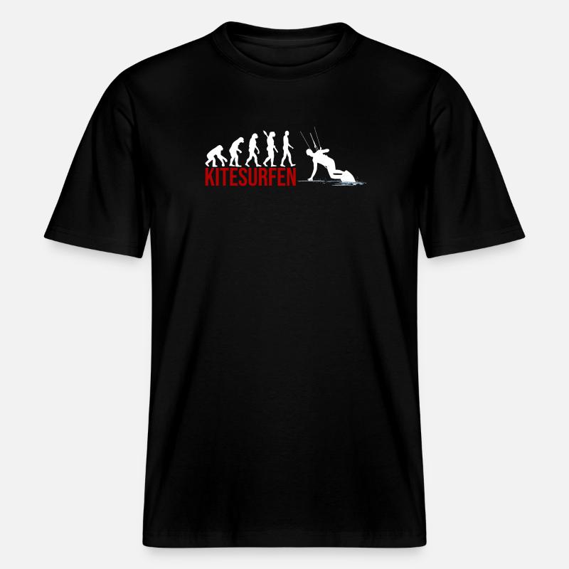 Evolution Kitesurfen -  RELAXED FIT Unisex Organic T-Shirt - Schwarz
