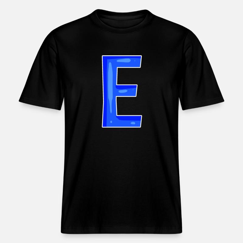 Buchstabe E - Anfangsbuchstabe E -  RELAXED FIT Unisex Organic T-Shirt - Schwarz
