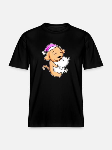 Dog Tired Sleeping Sleeping Girl -  RELAXED FIT Unisex Organic T-Shirt - black